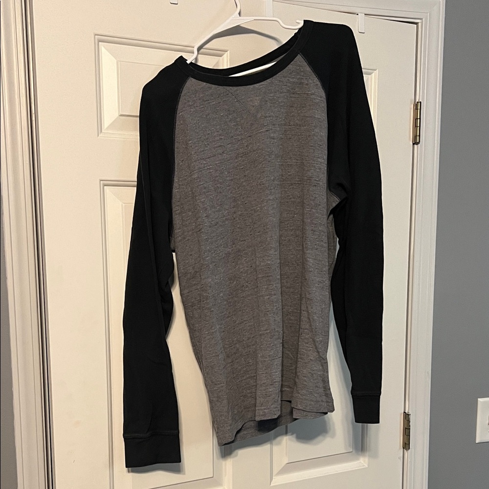 Gray and Black Long Sleeve Shirt